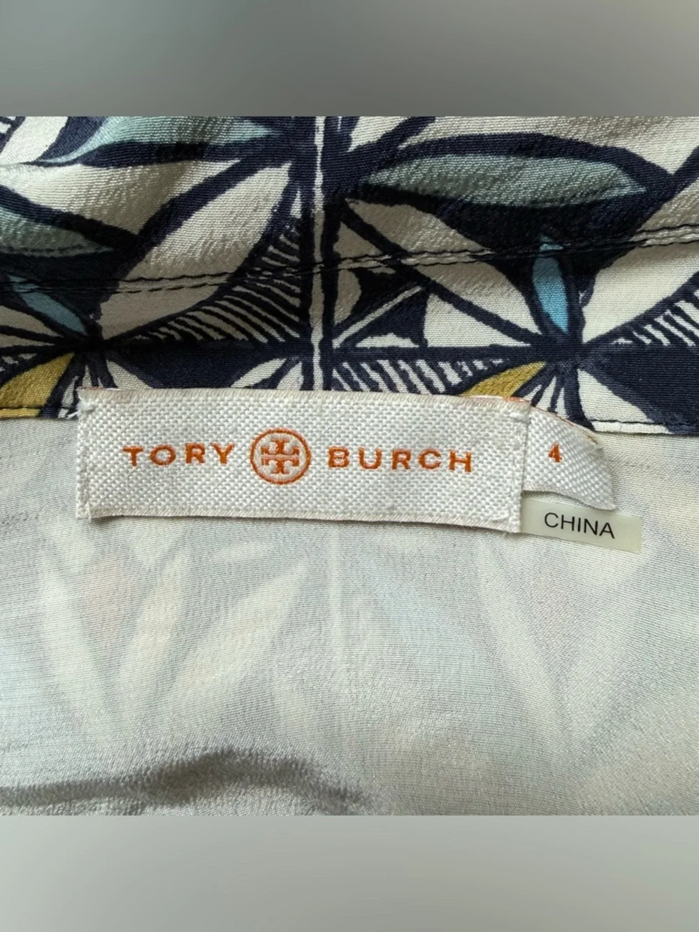 Tory Burch 100% Silk Tunic Dress Size 4 Flawed